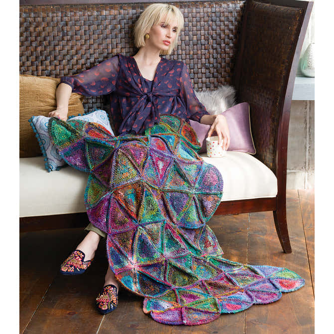 Noro Granny Quilt Afghan Blanket Crochet Pattern