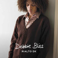 Debbie Bliss Man's Cabled Neck Sweater Knitting Pattern