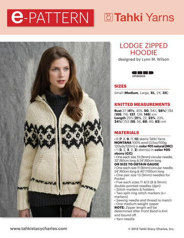 Tahki Yarns Lodge Zipped Hoodie PDF