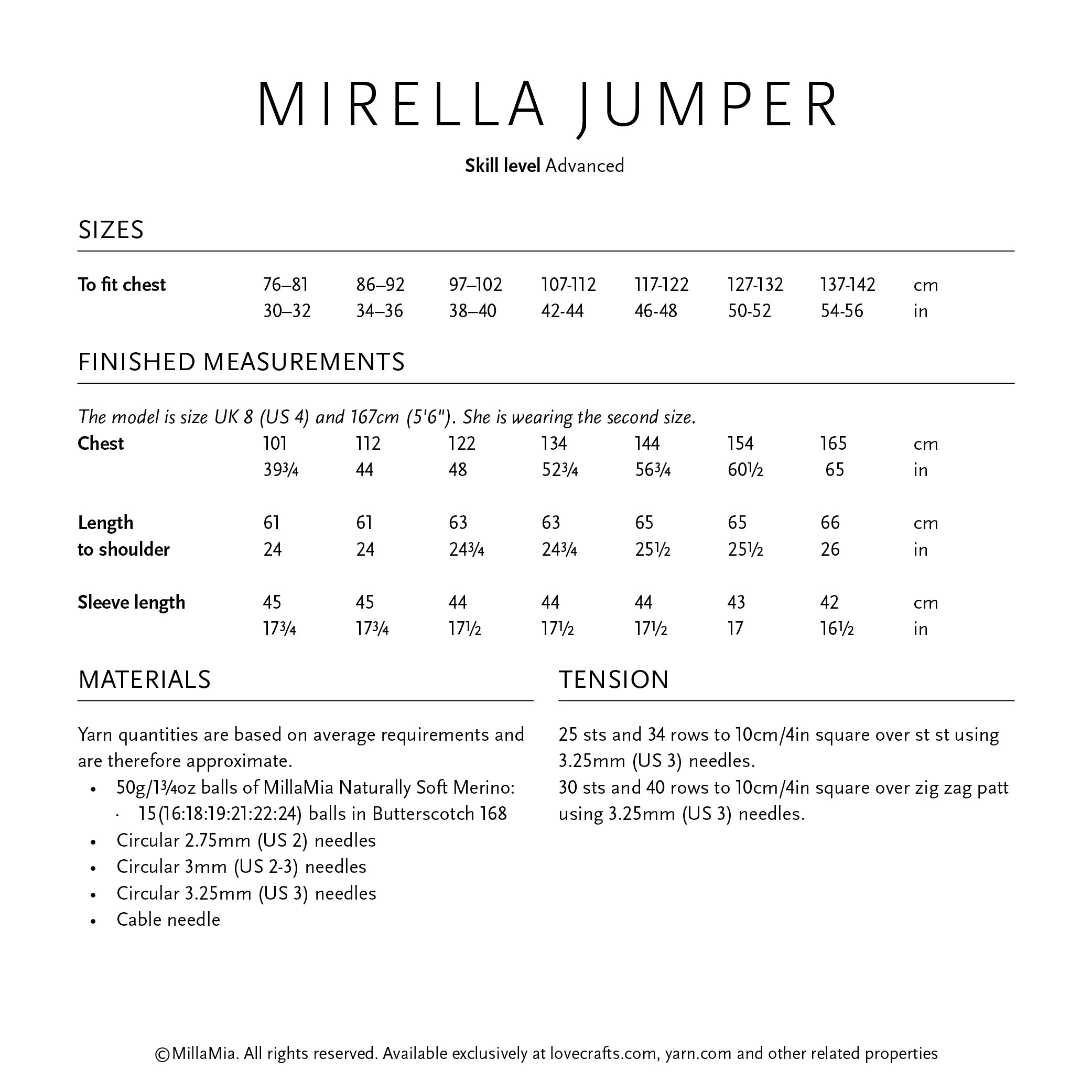 MillaMia Mirella Jumper Knitting Pattern