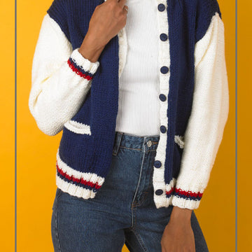 Paintbox Yarns Letterman Lineup Jacket Knitting Pattern