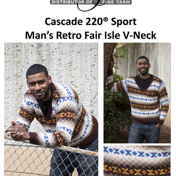 Men's Retro Fair Isle Pullover Jumper Knitting Pattern