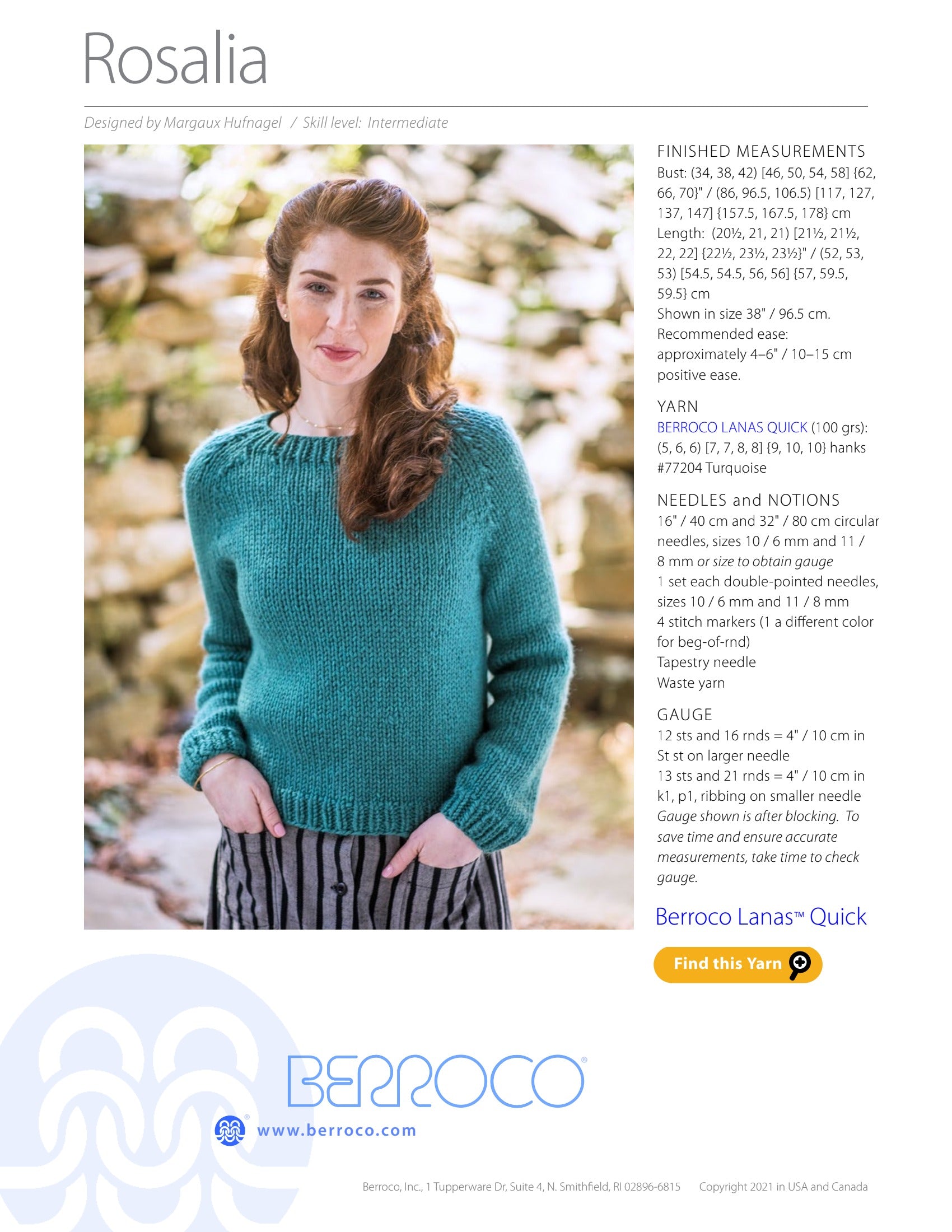 Berroco Rosalia Jumper Knitting Pattern