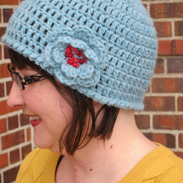 Quick and Simple Crochet Hat With Flower