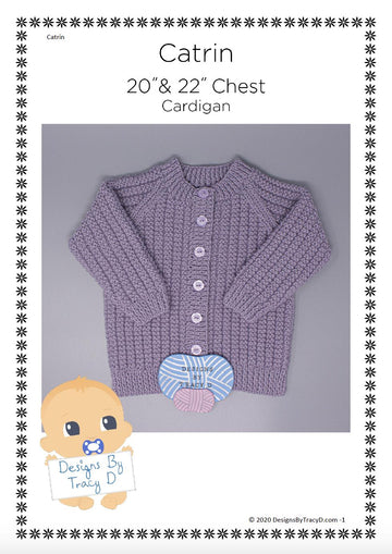 Catrin Unisex baby cardigan 20" & 22" chest size