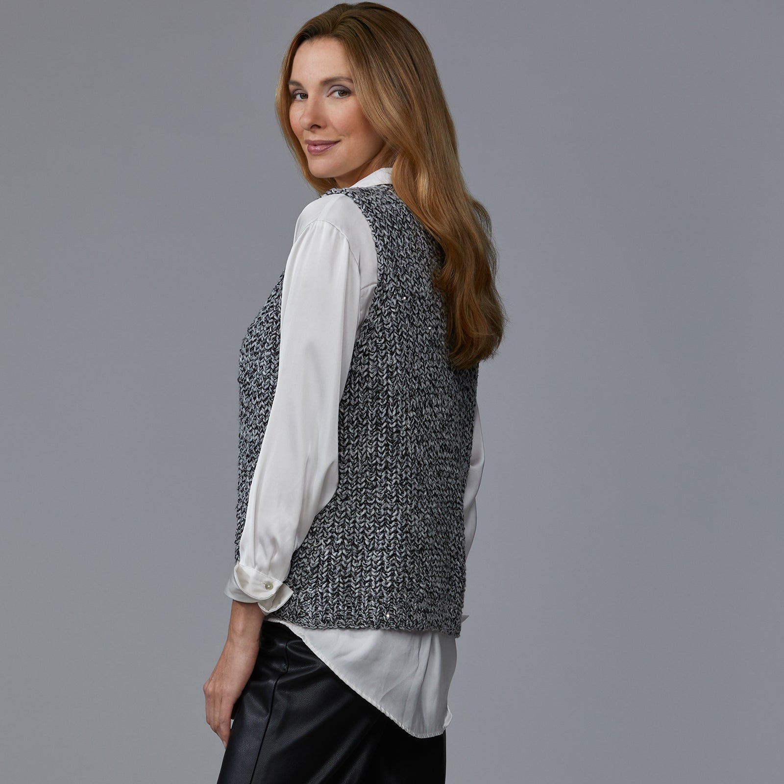 Stacy Charles Fine Yarns Raya Vest Slipover Knitting Pattern
