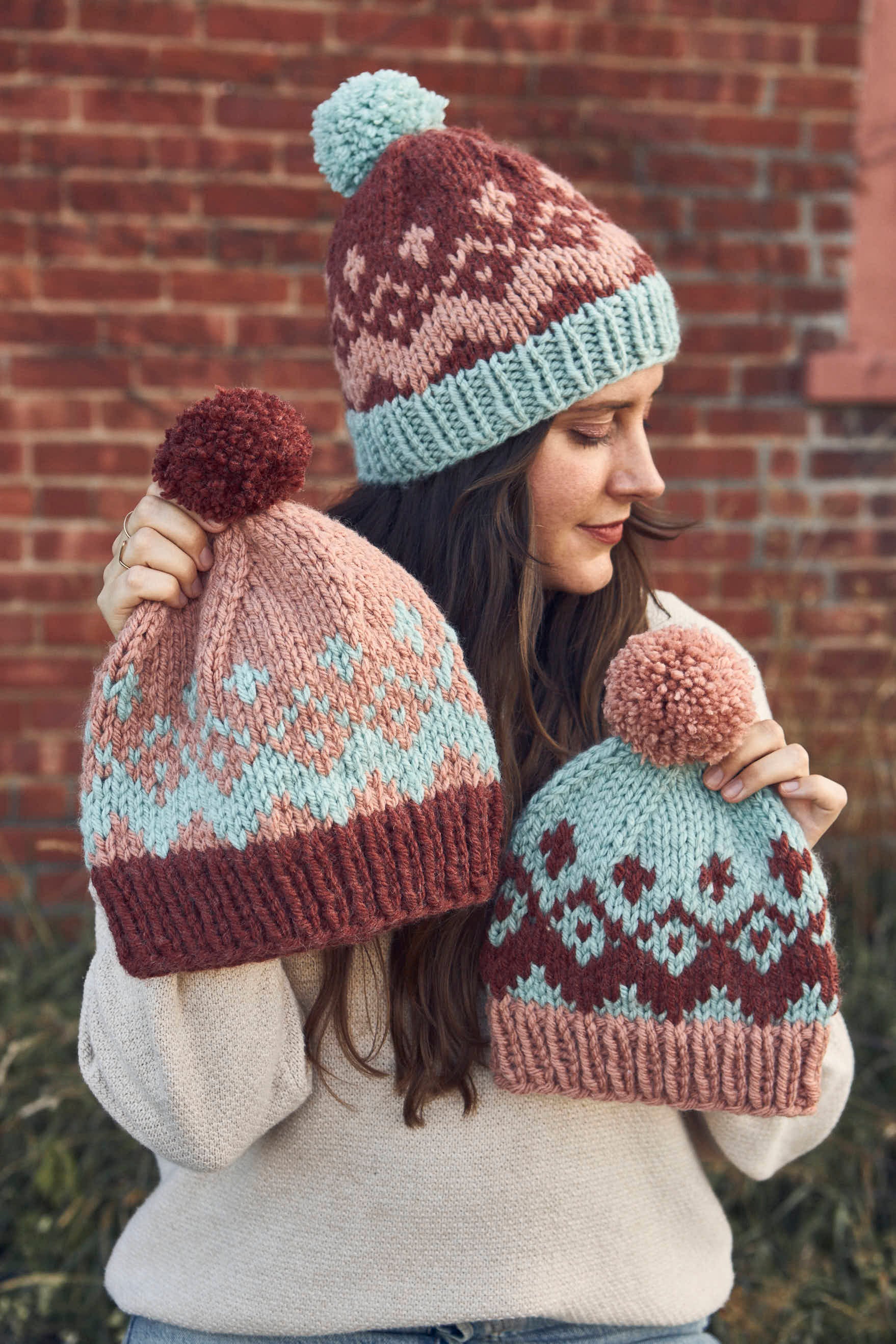 Trio Toboggan Hat Knitting Pattern