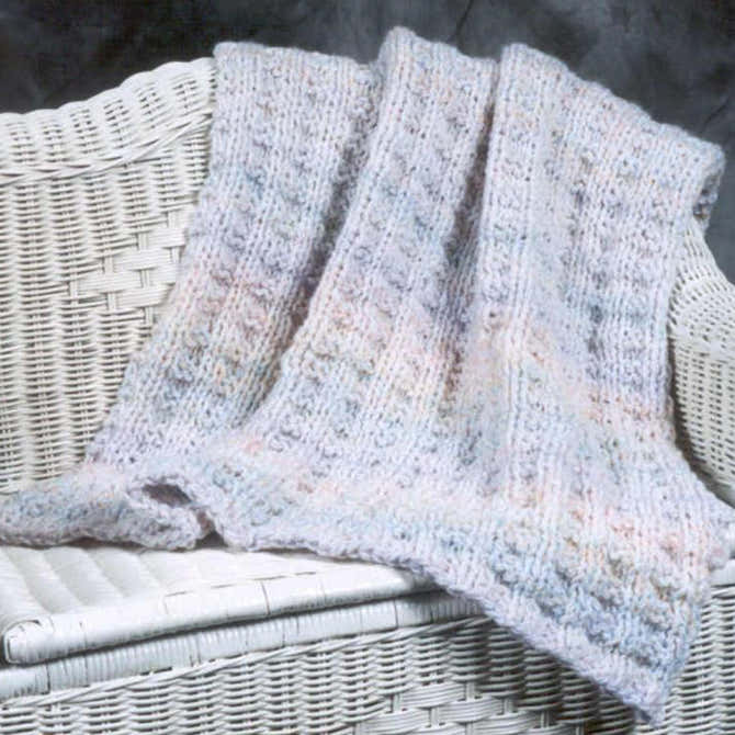 Plymouth Yarn P Baby Afghan Blanket Knitting Pattern