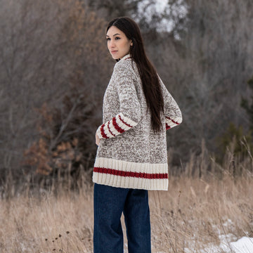 Blue Sky Fibers Hood River Cardigan Knitting Pattern