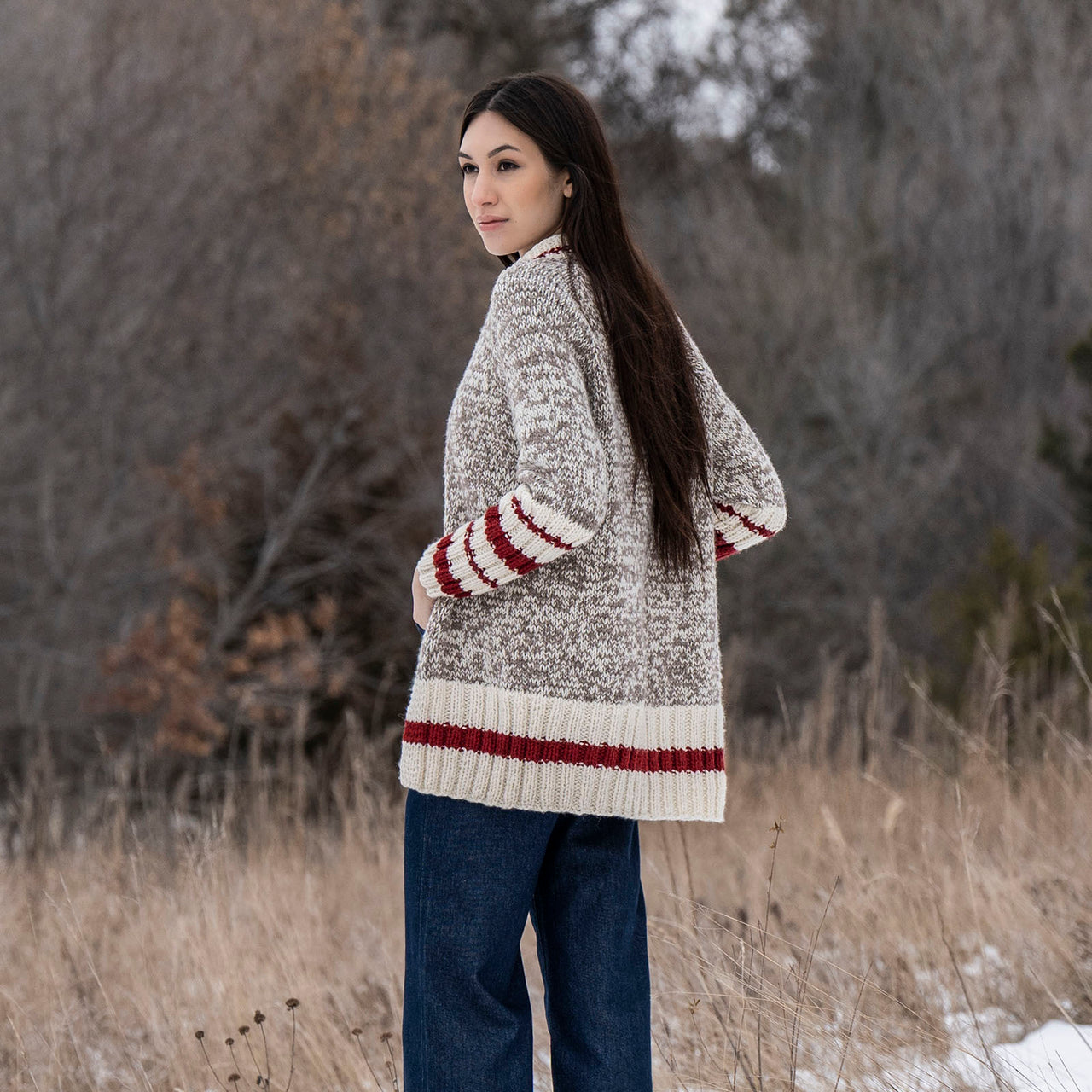 Blue Sky Fibers Hood River Cardigan Knitting Pattern