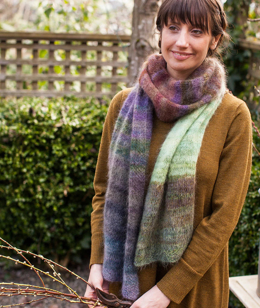 Churchmouse Studio Color Play Mohair Scarf & Wrap in Rowan Kidsilk Haze