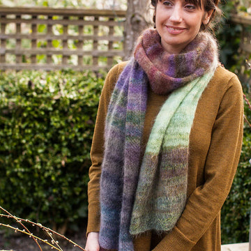 Churchmouse Studio Color Play Mohair Scarf & Wrap in Rowan Kidsilk Haze