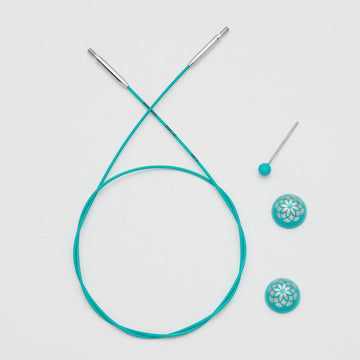 KnitPro Mindful Collection Swivel Teal Stainless Steel Interchangeable Cables