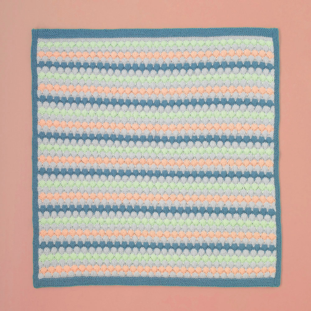 Paintbox Yarns Bobo Bubble Stitch Blanket & Beanie Knitting Pattern