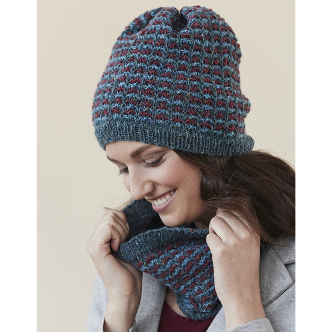 Tahki Yarns Redvale Hat and Cowl Knitting Pattern