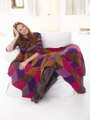 Chevron Afghan in Lion Brand Homespun - L32246 PDF
