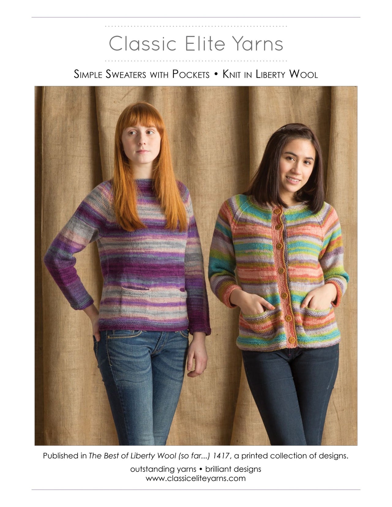 Classic Elite Yarns 1417 Simple Sweaters With Pockets PDF