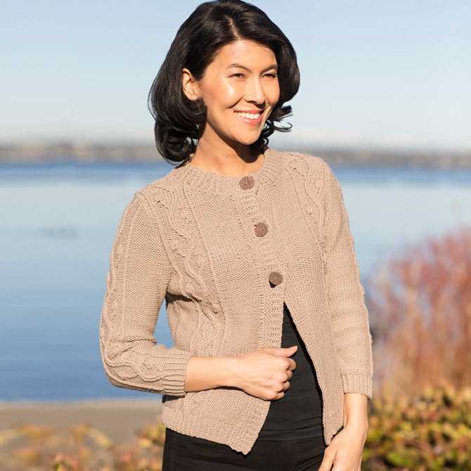 Cascade Yarns W Budded Vine Cardigan Knitting Pattern
