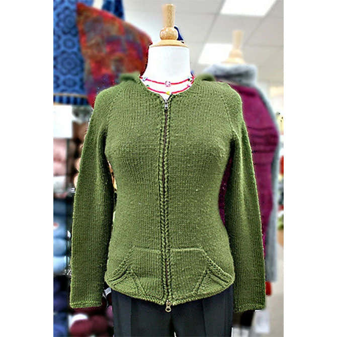Valley Yarns Olive Branch Yoga Hoodie Knitting Pattern