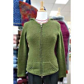 Valley Yarns Olive Branch Yoga Hoodie Knitting Pattern