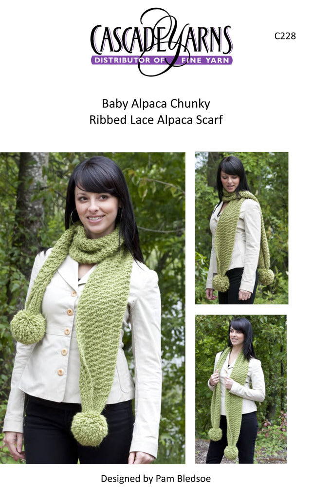 Ribbed Lace Scarf Knitting Pattern