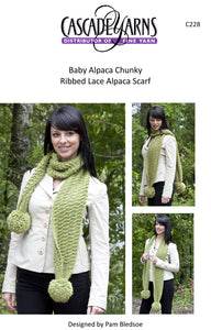Ribbed Lace Scarf Knitting Pattern