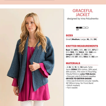 Tahki Yarns Graceful Jacket Knitting Pattern