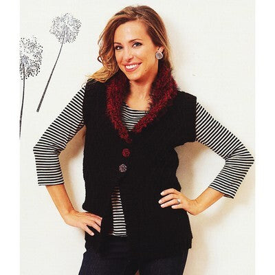 Plymouth Yarn 2625 Cabled Vest Knitting Pattern