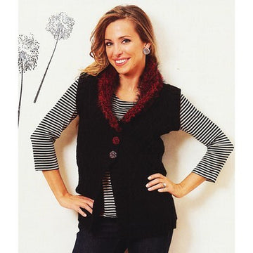 Plymouth Yarn 2625 Cabled Vest Knitting Pattern