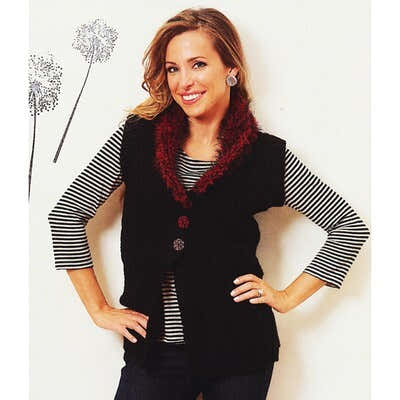 Plymouth Yarn 2625 Cabled Vest Knitting Pattern