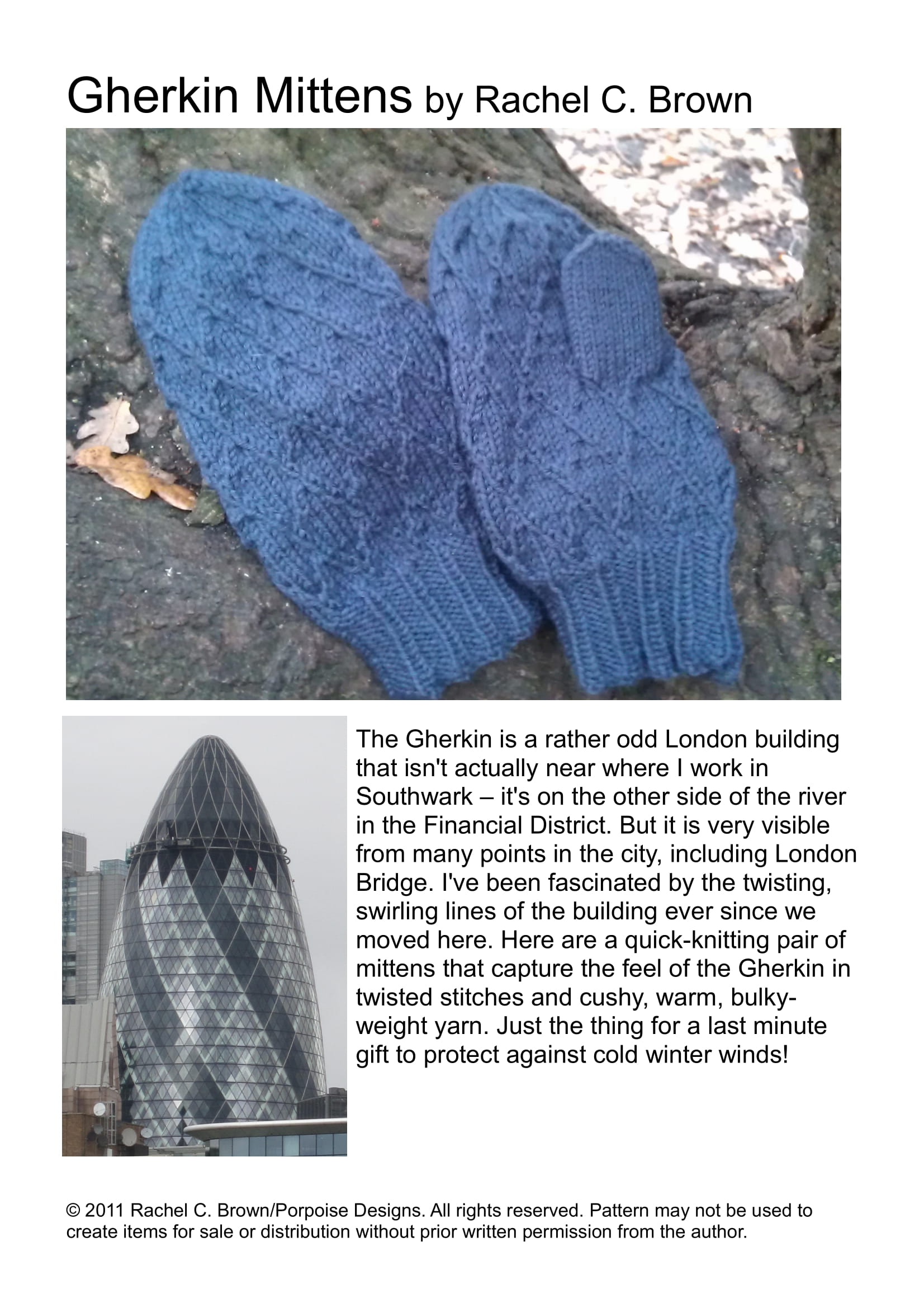 Rachel Brown Gherkin Mittens Knitting Pattern