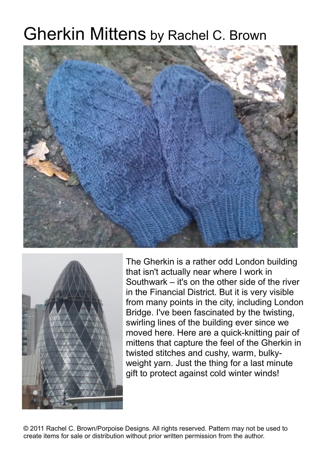 Rachel Brown Gherkin Mittens Knitting Pattern