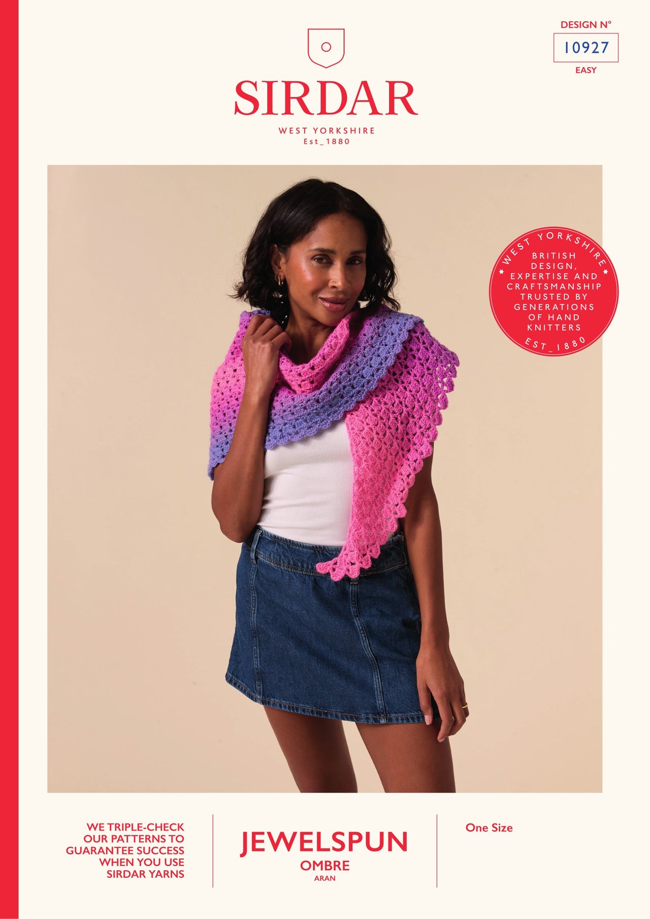 Gradient Crochet Shawl in Sirdar Jewelspun Ombre - 10927 PDF