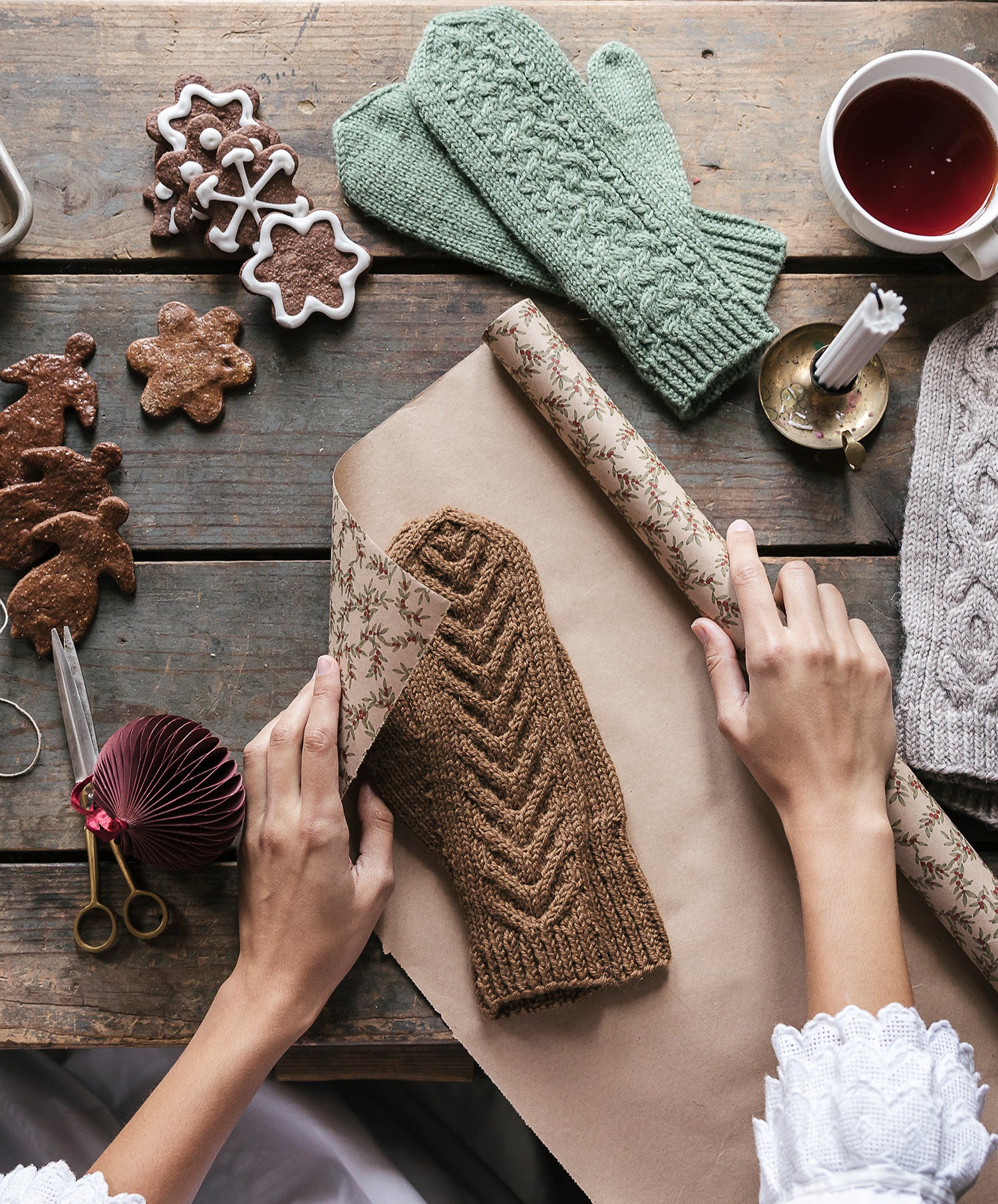 Variaatio-Handschuhe Mittens Knitting Pattern