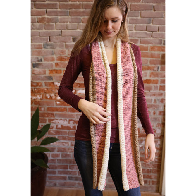 Plymouth Yarn Striped Shawl & Scarf Knitting Pattern