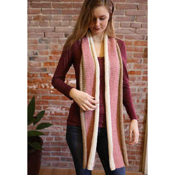 Plymouth Yarn Striped Shawl & Scarf Knitting Pattern