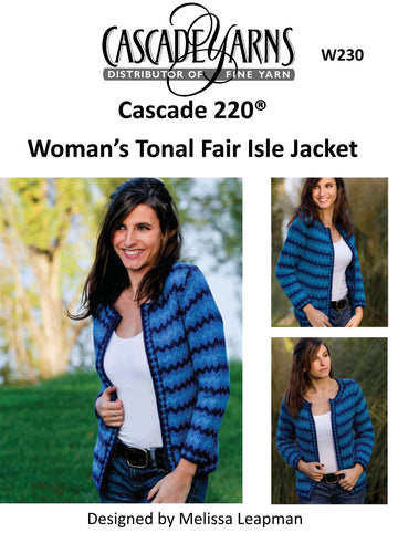 Cascade Yarns W Women's Tonal Fair Isle Jacket Knitting