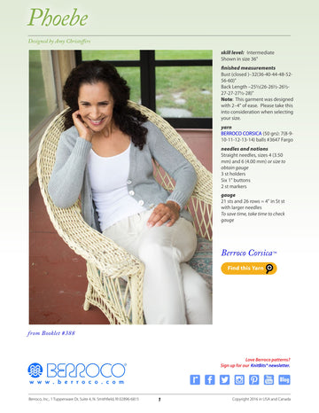 Berroco Phoebe Cardigan Knitting Pattern