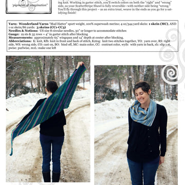 Wonderland Yarns Scatter Stripe Shawl Wrap Knitting Pattern