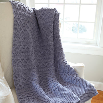 Valley Yarns Thaw Cabled Blanket Knitting Pattern
