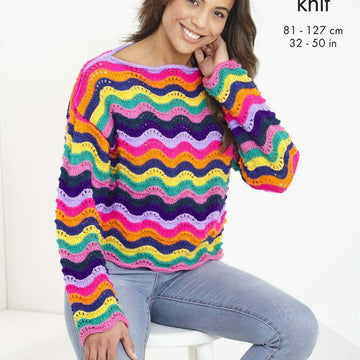 Ladies Sweater in King Cole Pricewise DK - P6181 - Leaflet