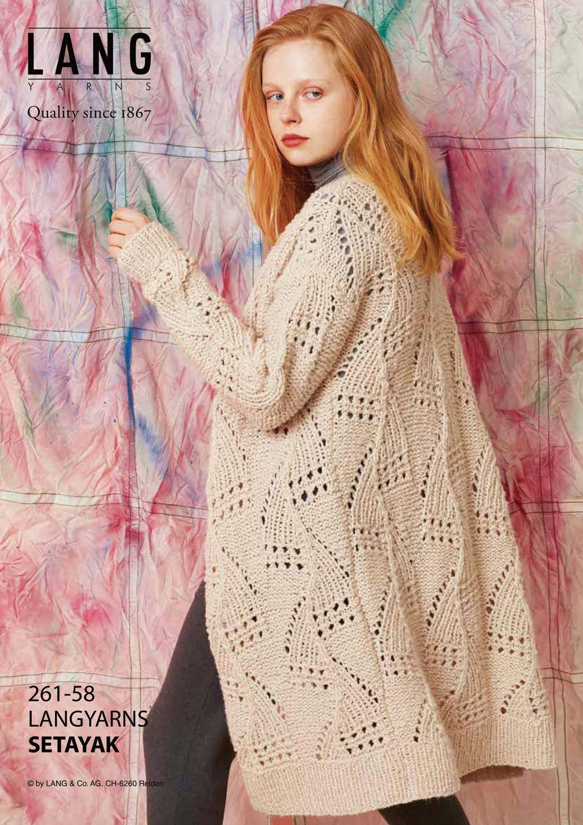 Lang 261-58 Jacket Cardigan Knitting Pattern