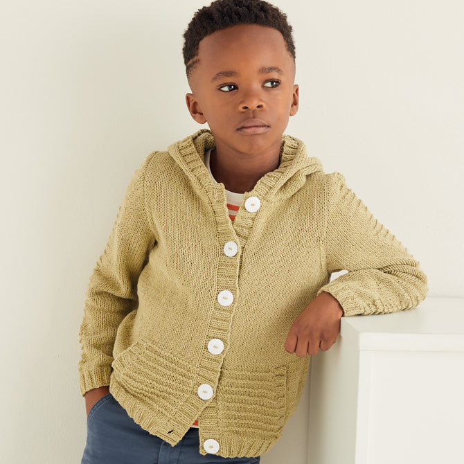 Sirdar Hooded Jacket Cardigan Knitting Pattern
