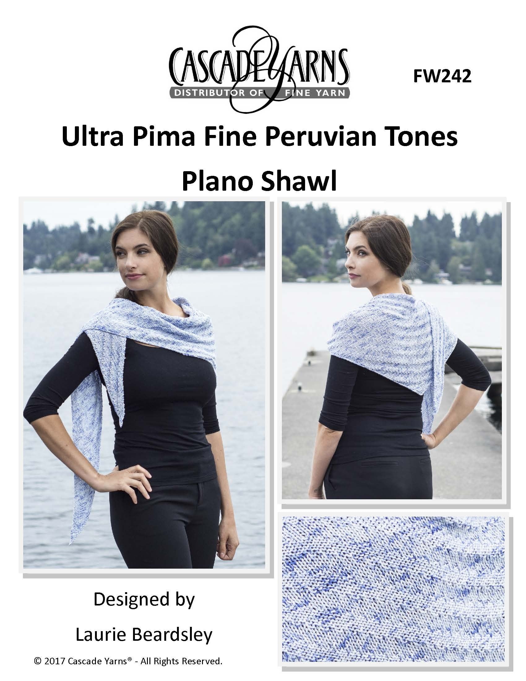Peruvian Tones Plano Shawl in Cascade Yarns Ultra Pima Fine - Free