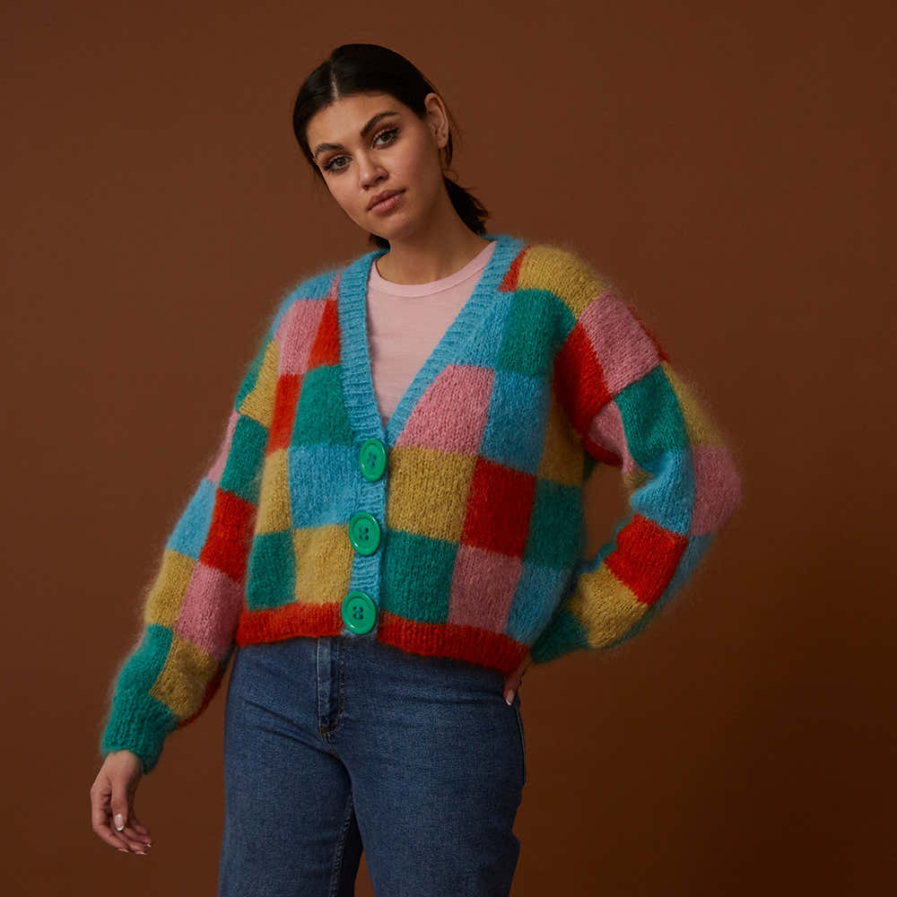 Debbie Bliss Checkerboard Cardigan Knitting Pattern