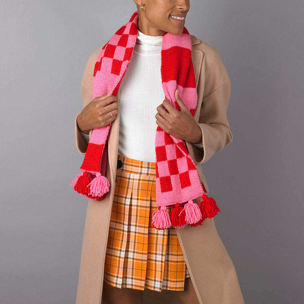 Paintbox Yarns Rallying Reversible Scarf Knitting Pattern
