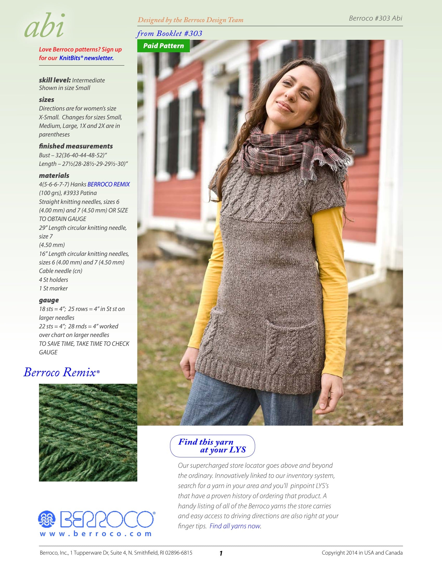 Berroco Abi Jumper Knitting Pattern