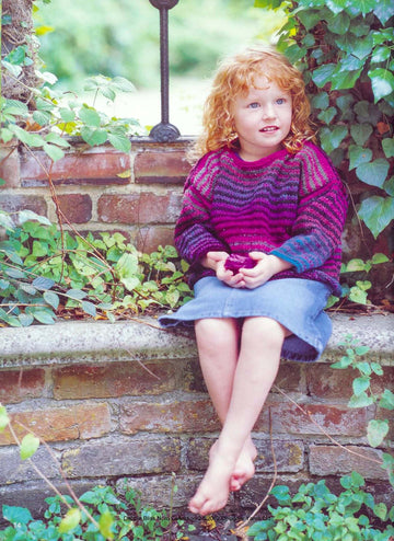 Child Striped Sweater in Noro Kureyon - PDF