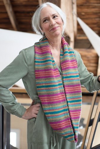 Bayadere Stripe Cowl Knitting Pattern