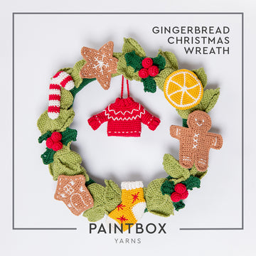 Paintbox Yarns Gingerbread Christmas Wreath Crochet Pattern